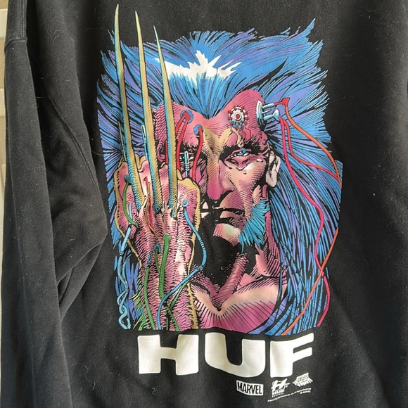 HUF x Marvel Wolverine "Weapon X" Adult Black Hoodie Comics Windsor-Smith Large - Picture 4 of 10